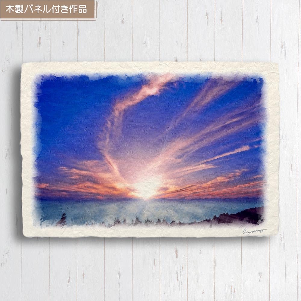 Amazon.co.jp: Natural Memories 玄関に飾ると運気が上がる絵画 和紙の